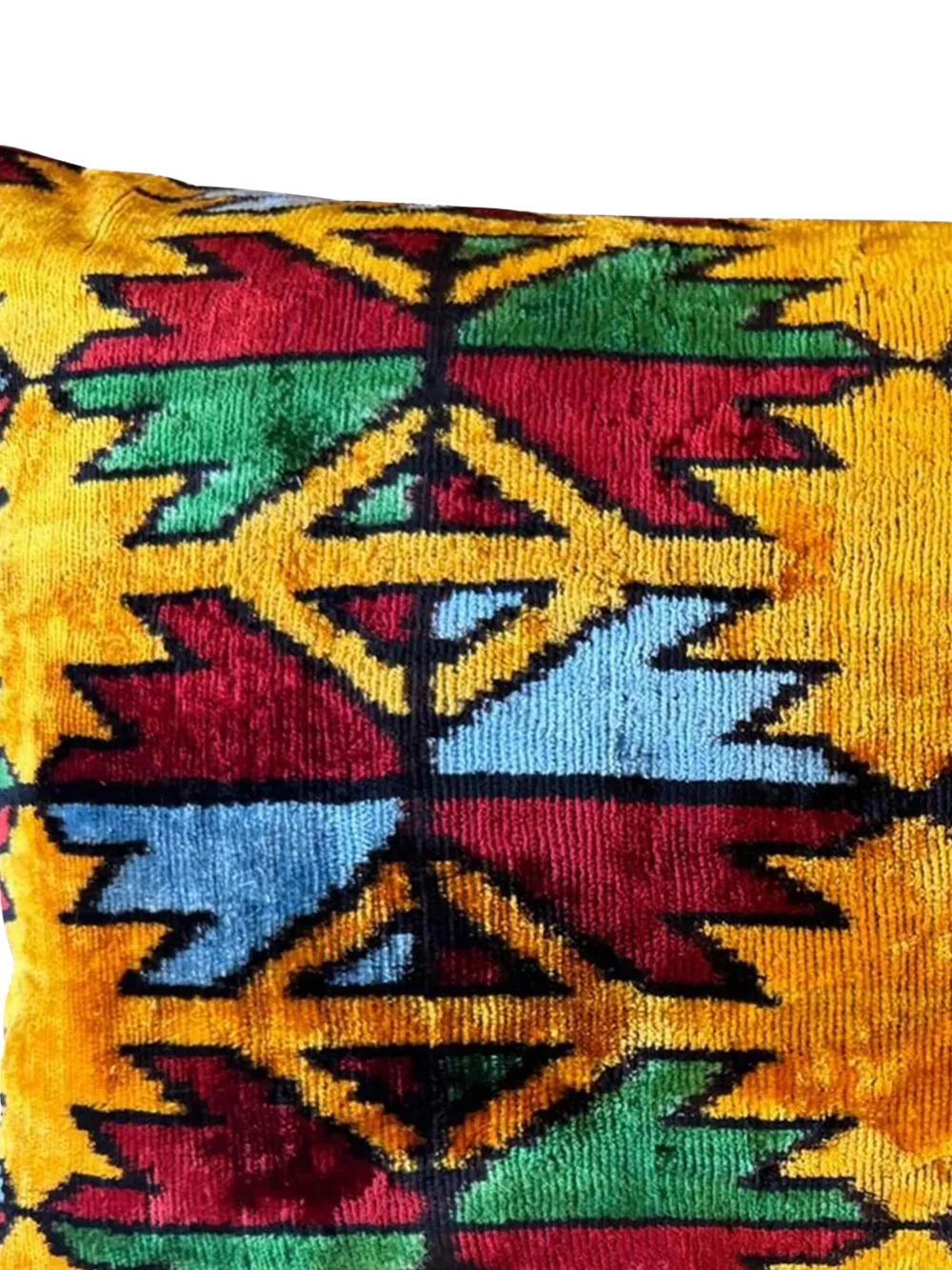  Les-ottomans Velvet Patterned Cushion (50cm X 40cm) - Yellow 