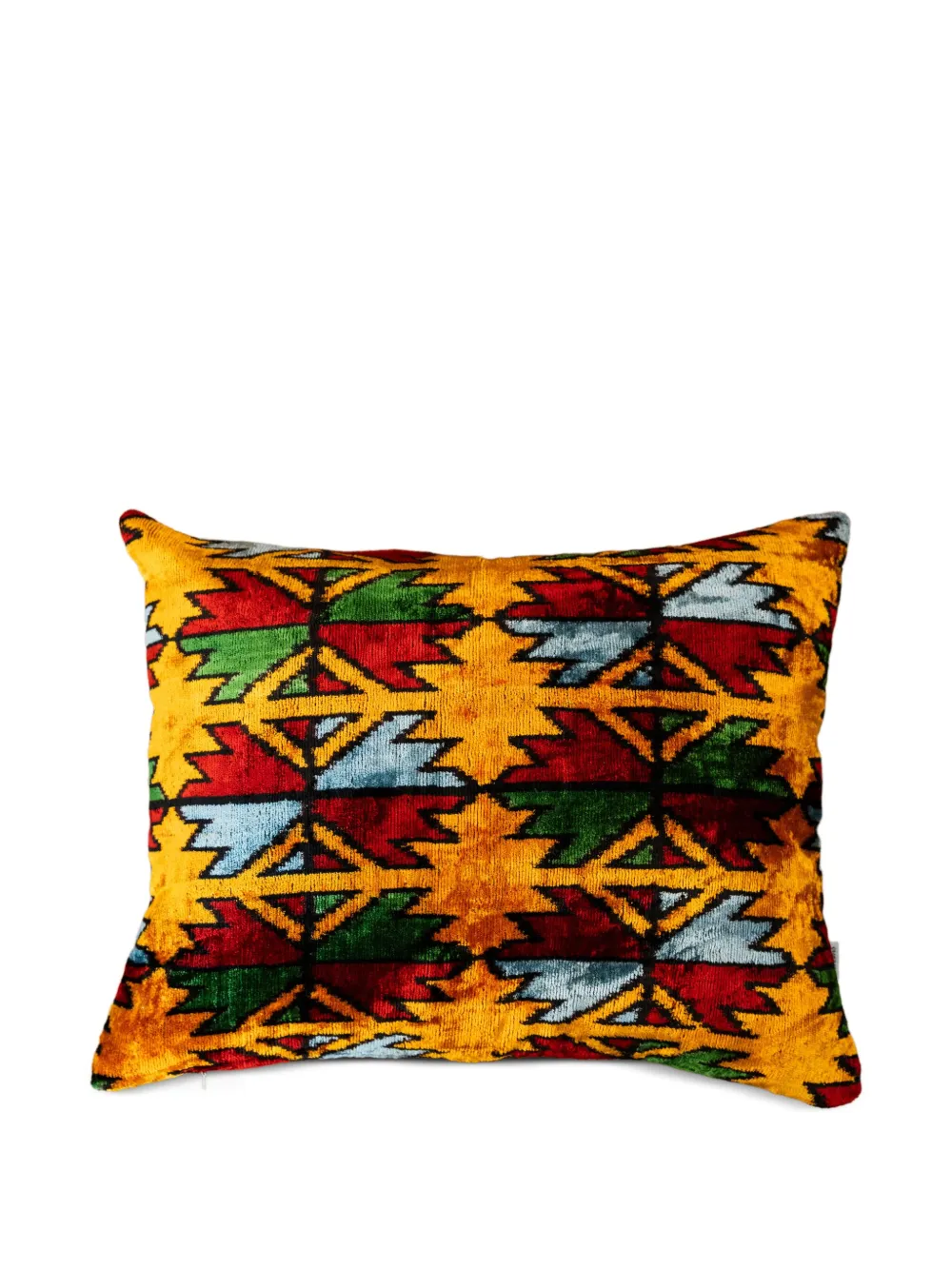  Les-ottomans Velvet Patterned Cushion (50cm X 40cm) - Yellow 