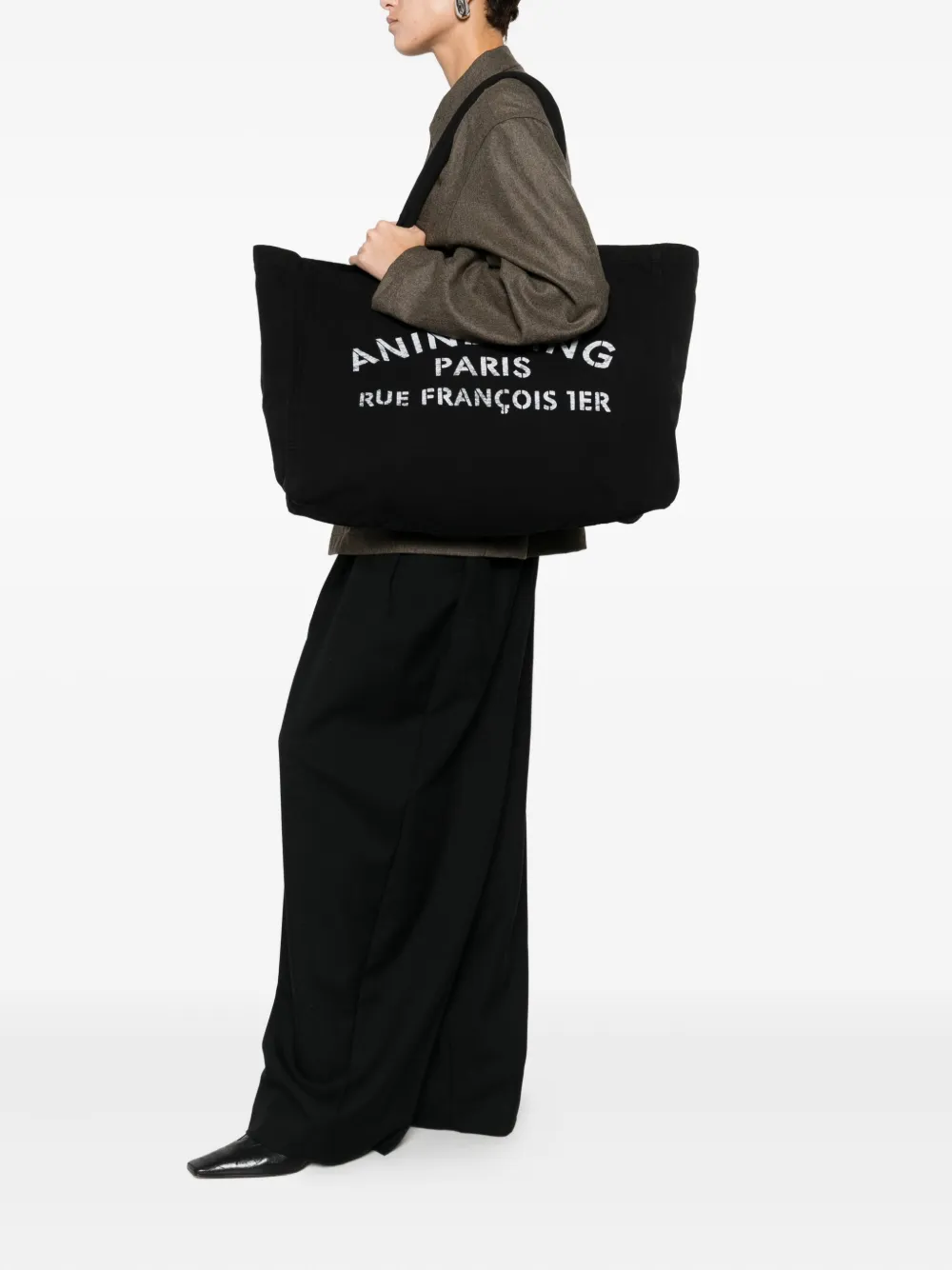 ANINE BING canvas logo tote bag | Image 2