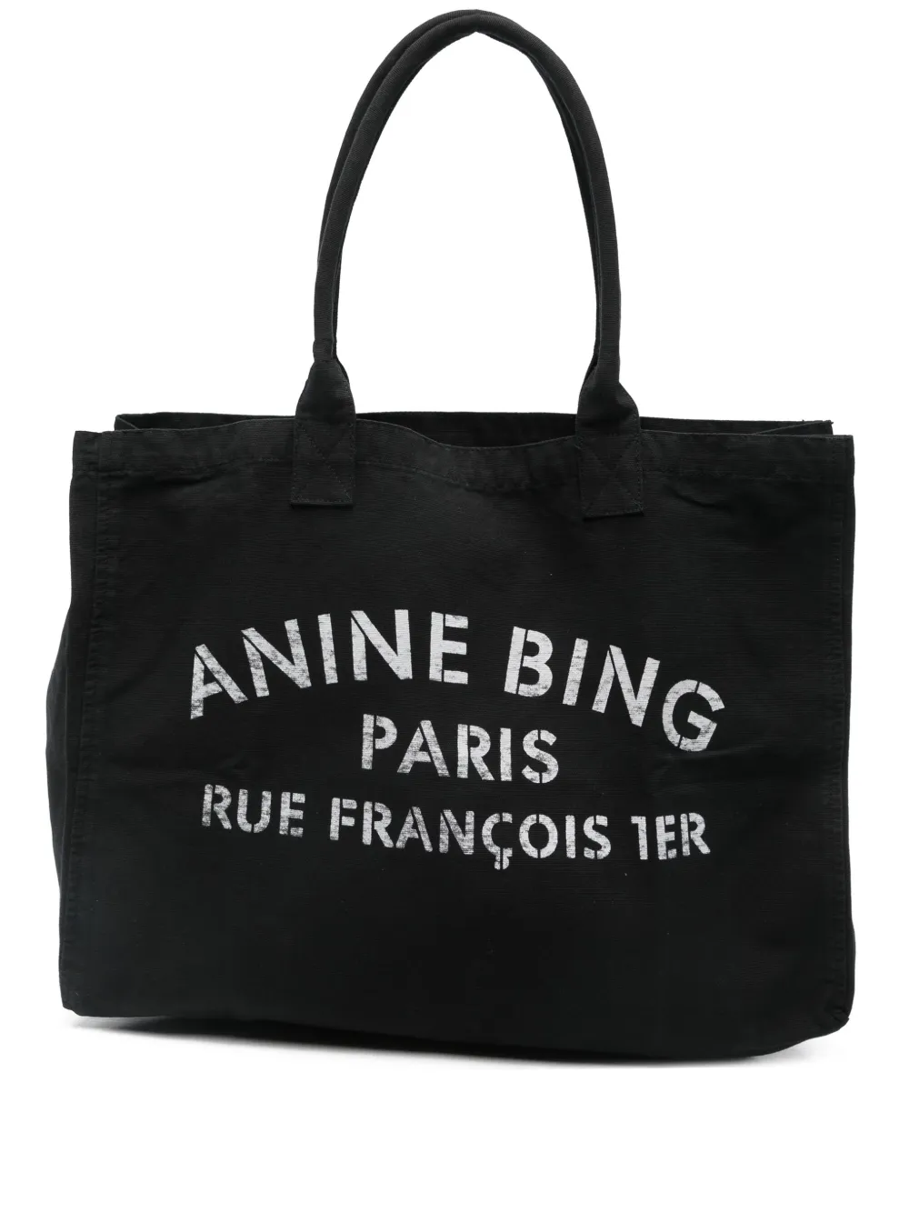 ANINE BING canvas logo tote bag | Black | Image 1