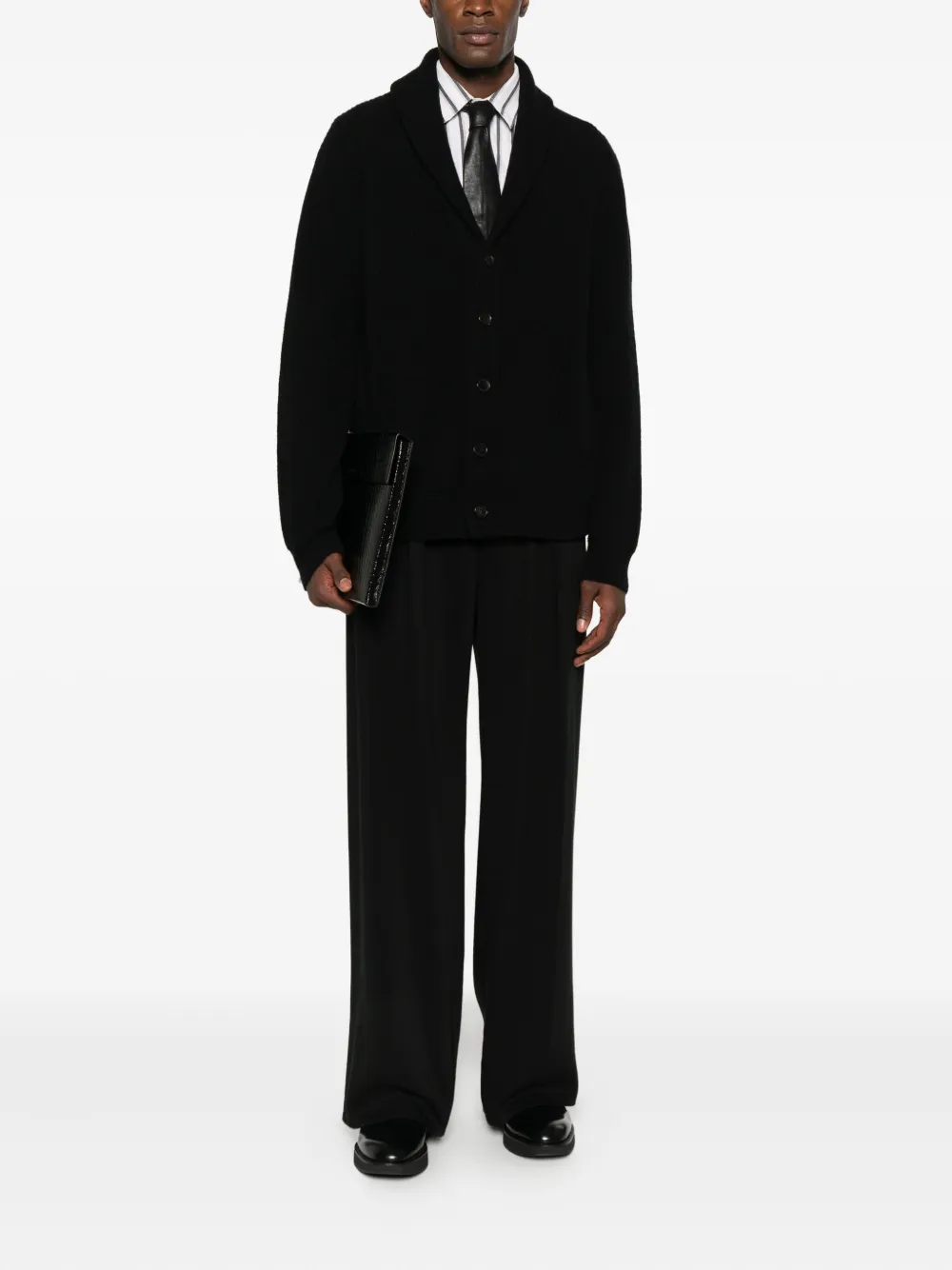Roberto Collina Button-down Long-sleeved Casual Jacket In Black