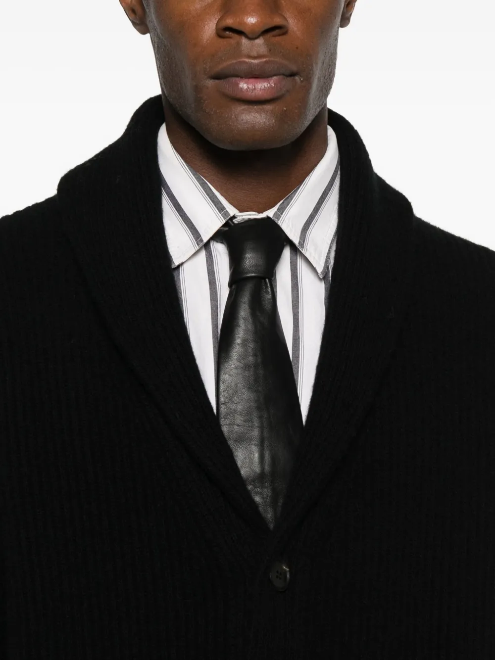 Roberto Collina Button-down Long-sleeved Casual Jacket In Black