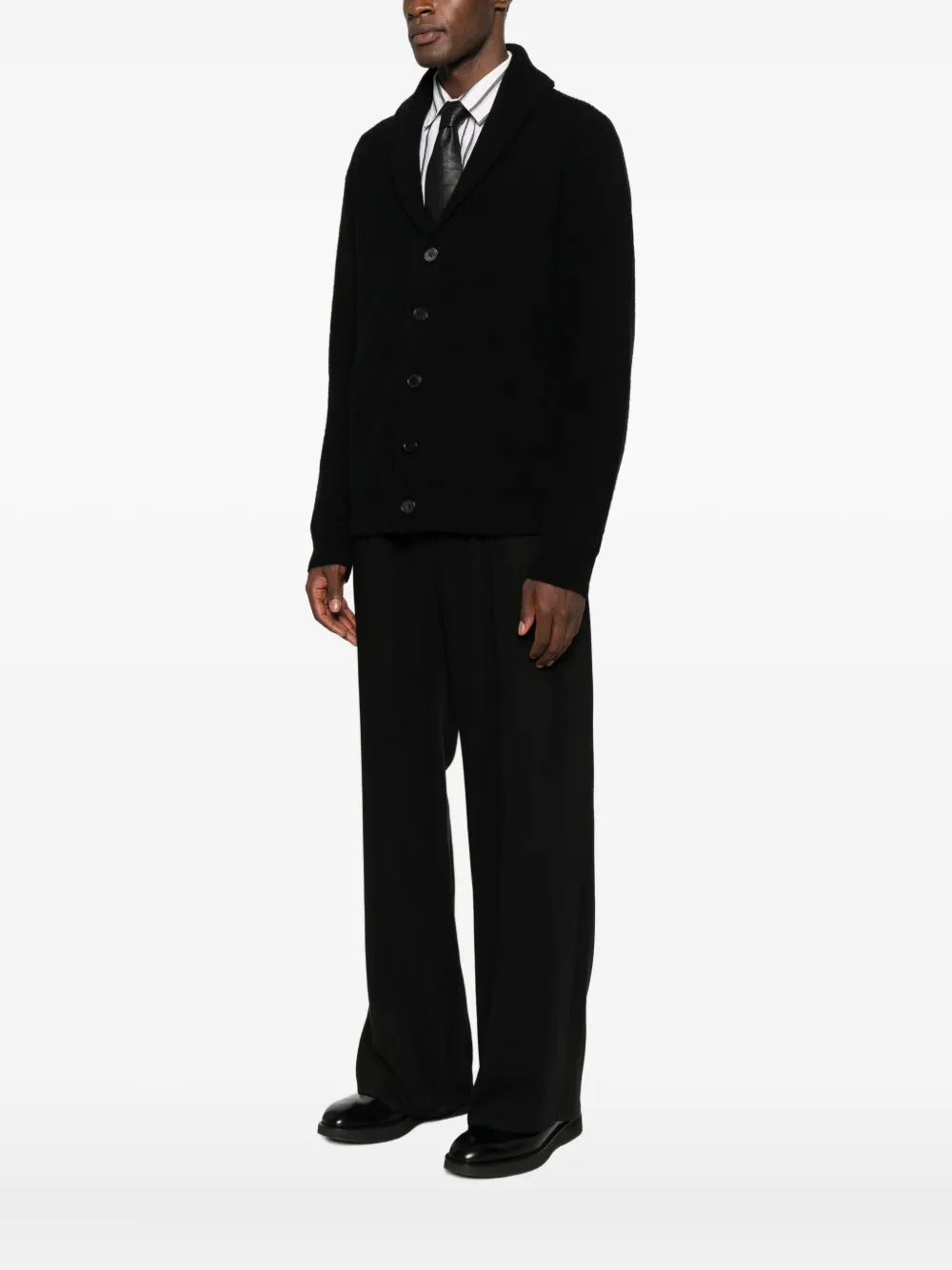 Roberto Collina Button-down Long-sleeved Casual Jacket In Black
