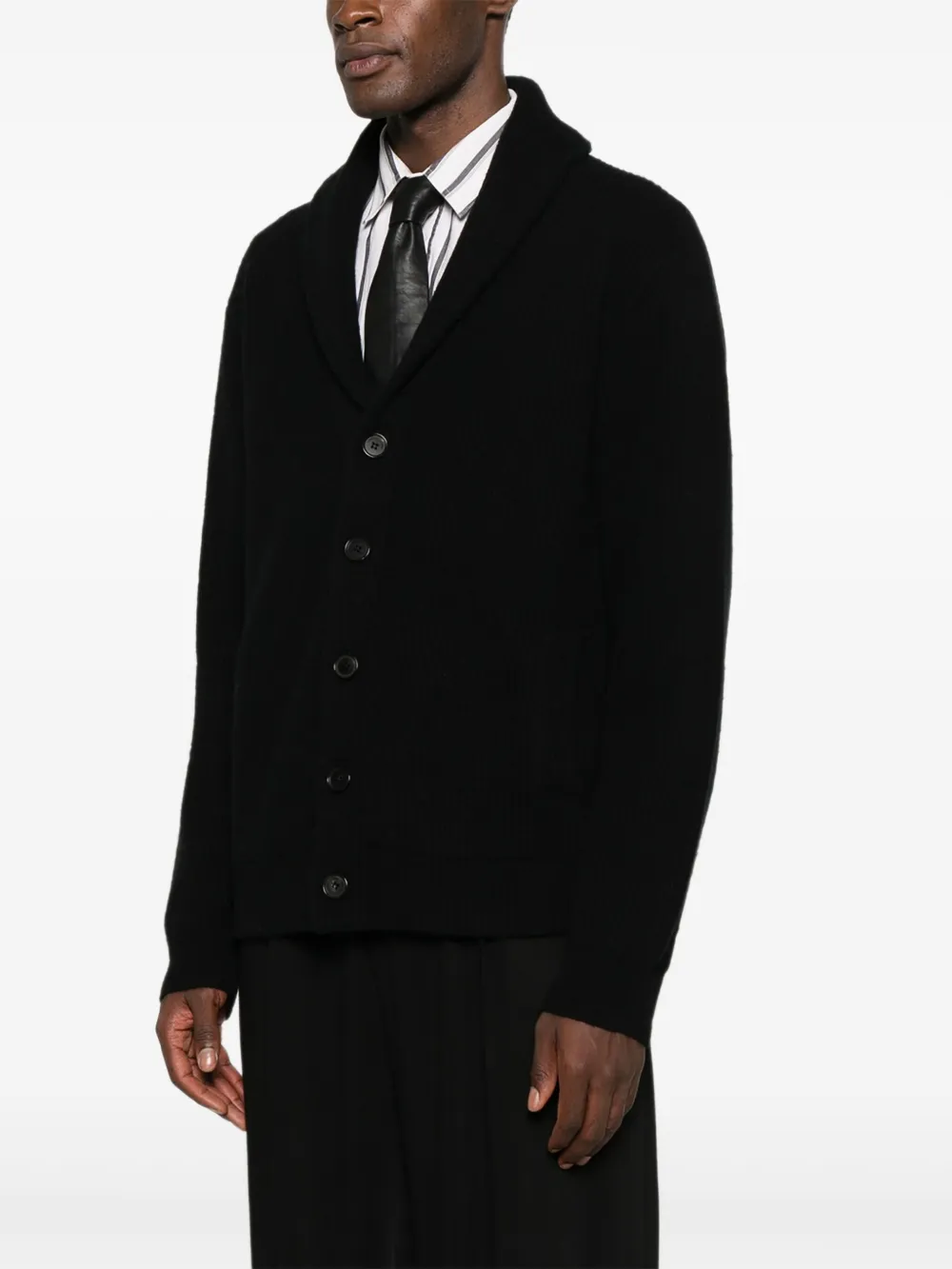 Roberto Collina Ribgebreid vest Zwart