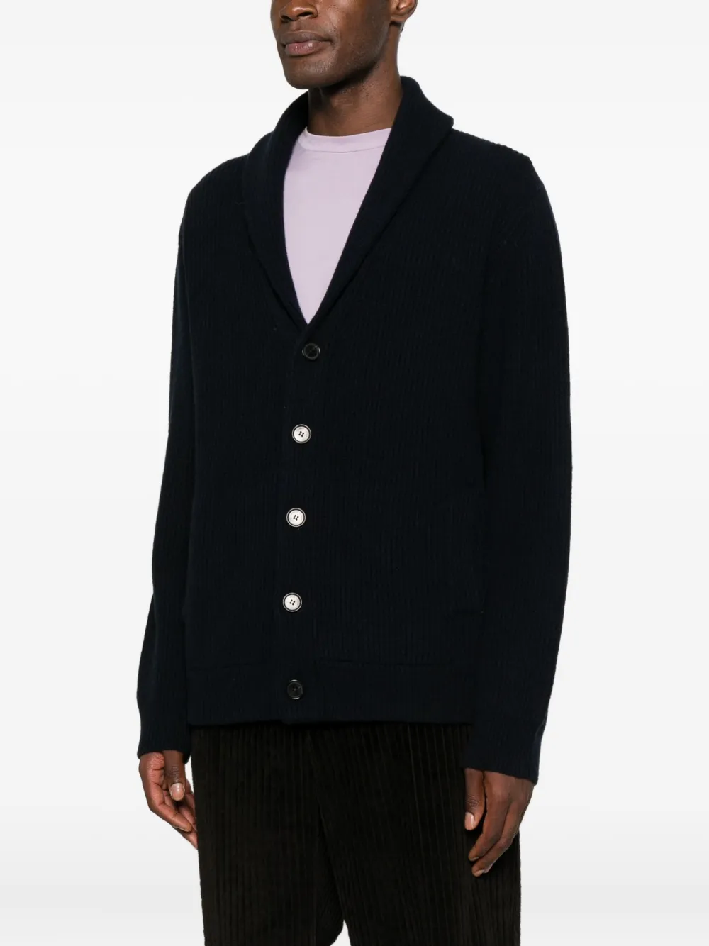 Roberto Collina Ribgebreid vest Blauw