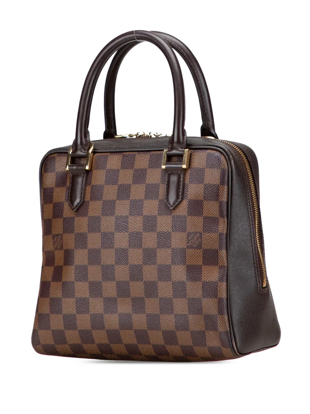 Pre-owned Louis Vuitton 2000 Damier Ebene Brera Handbag In Brown