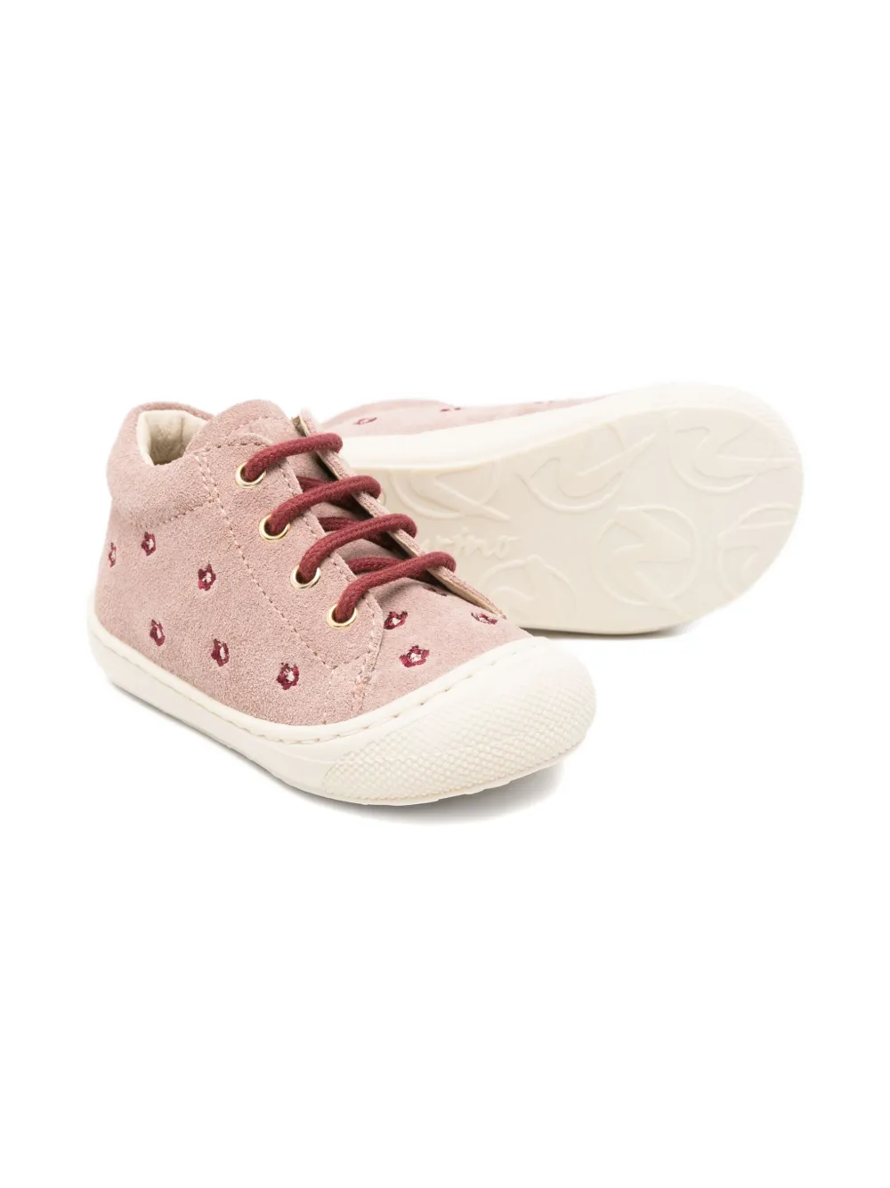NATURINO Sneakers met geborduurde bloemen - Roze