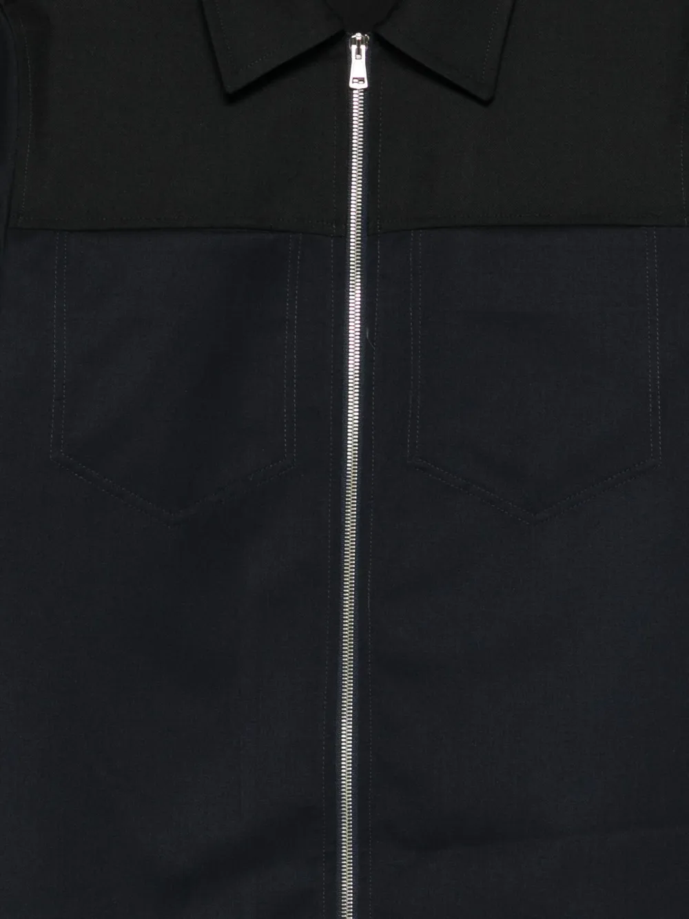 Low Brand Overhemt met rits en vlakken Blauw