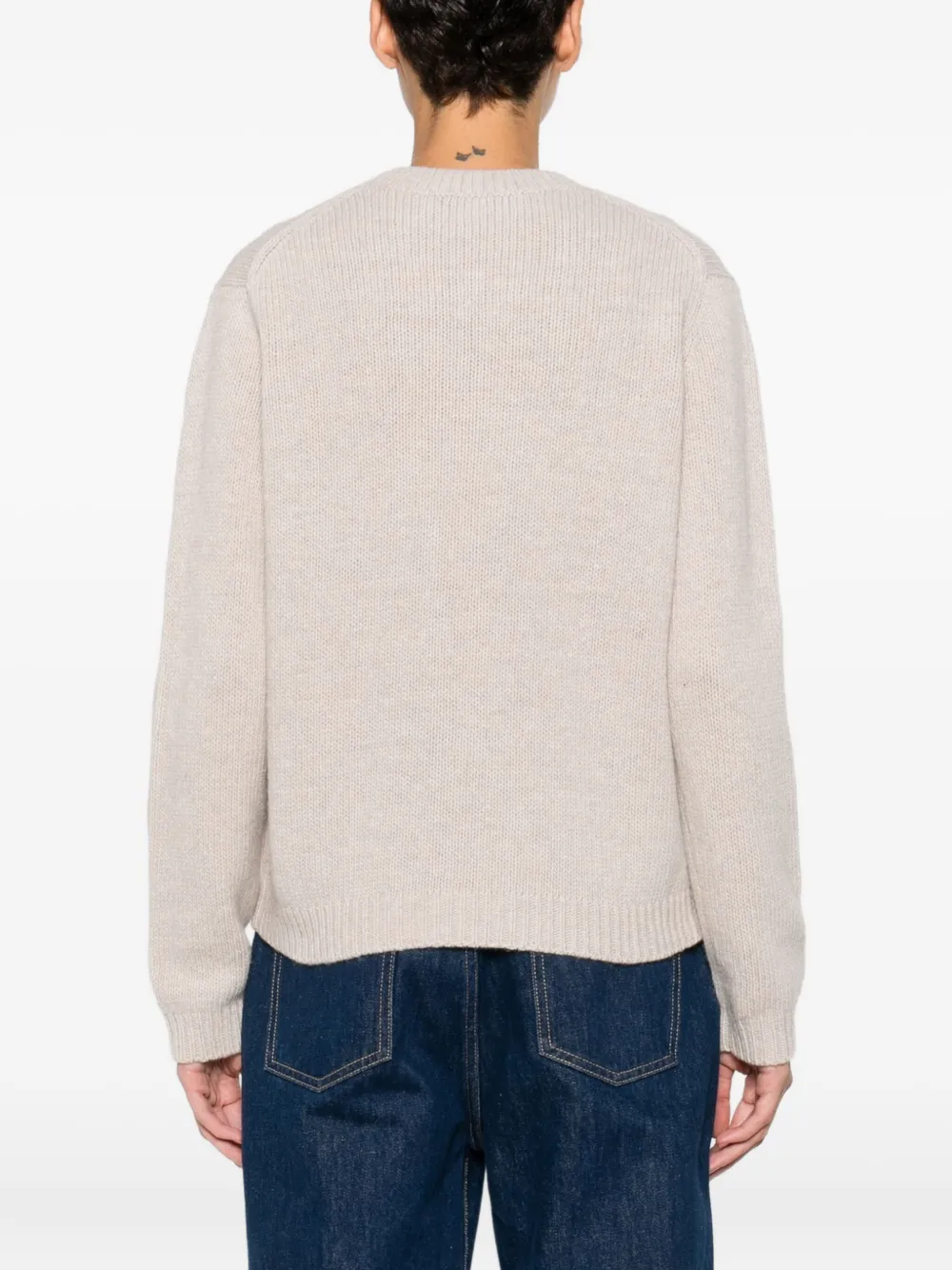 Maison Kitsuné Dressed Fox Intarsia Wool Jumper Knitwear White In Neutral