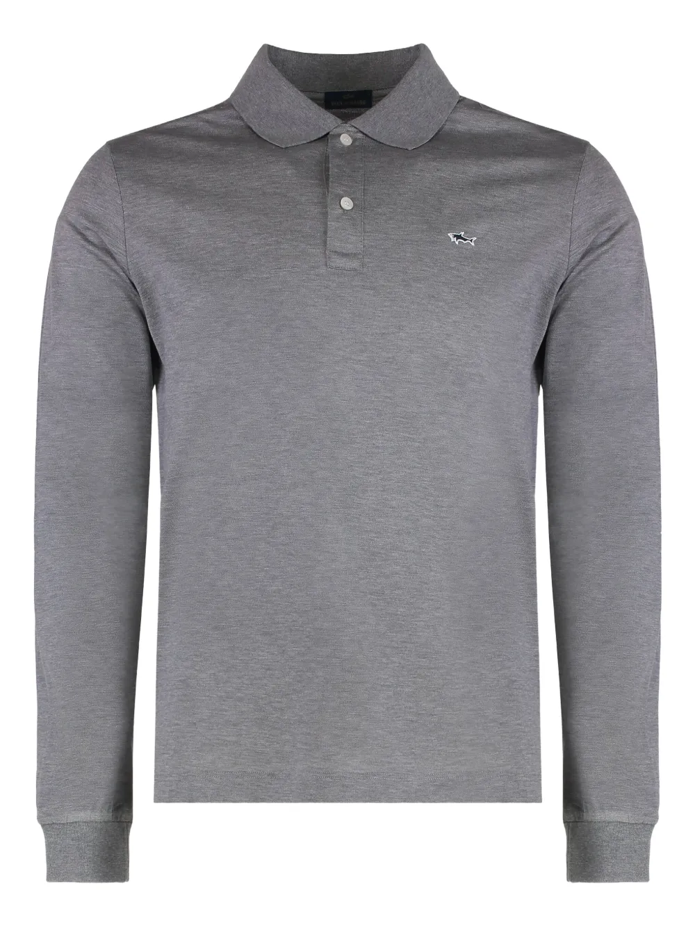 Paul & Shark logo-detail long-sleeve polo shirt | Grey | Image 1