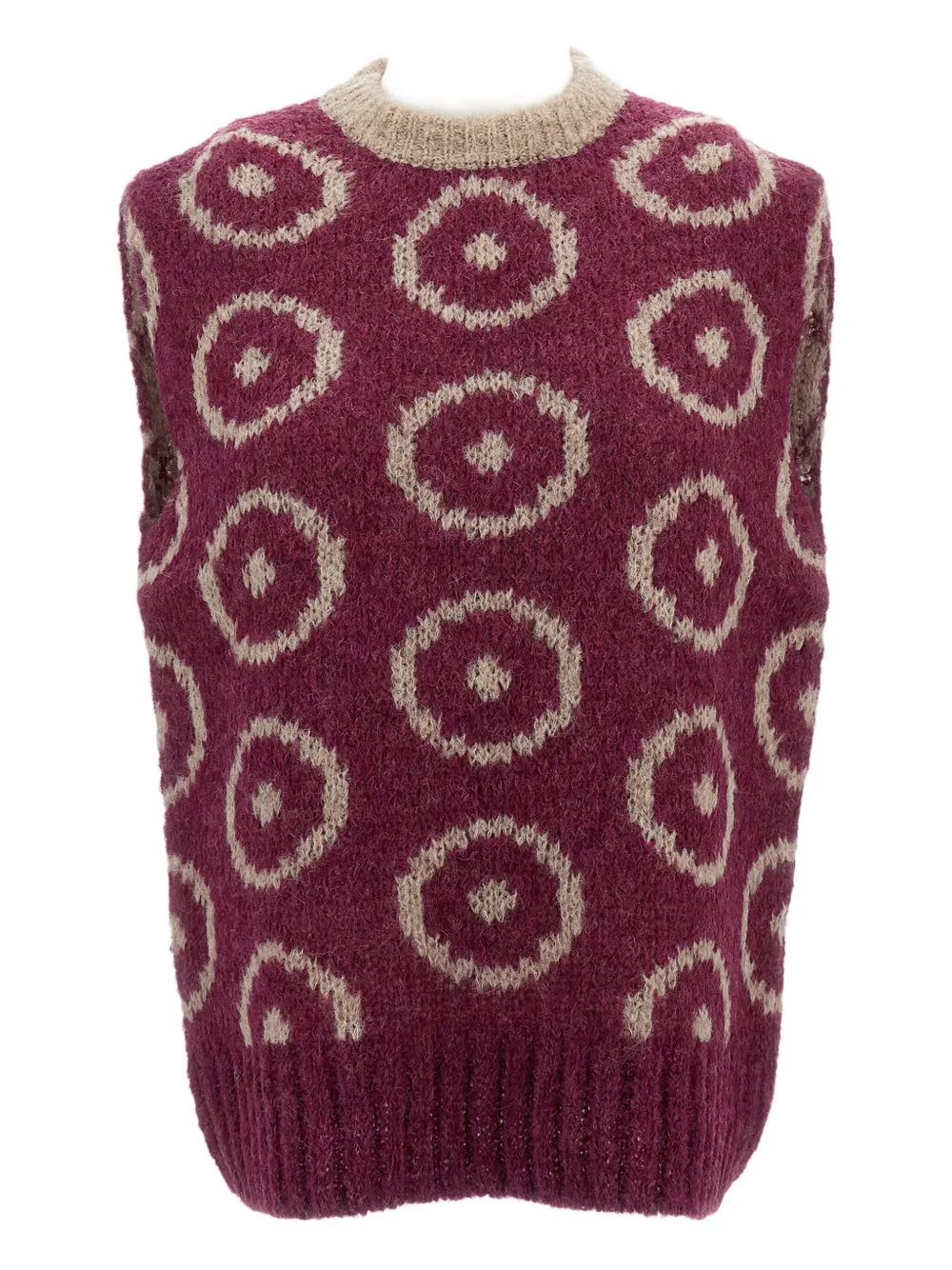 Thibault Van Der Straete Patterned-jacquard Vest In Burgundy