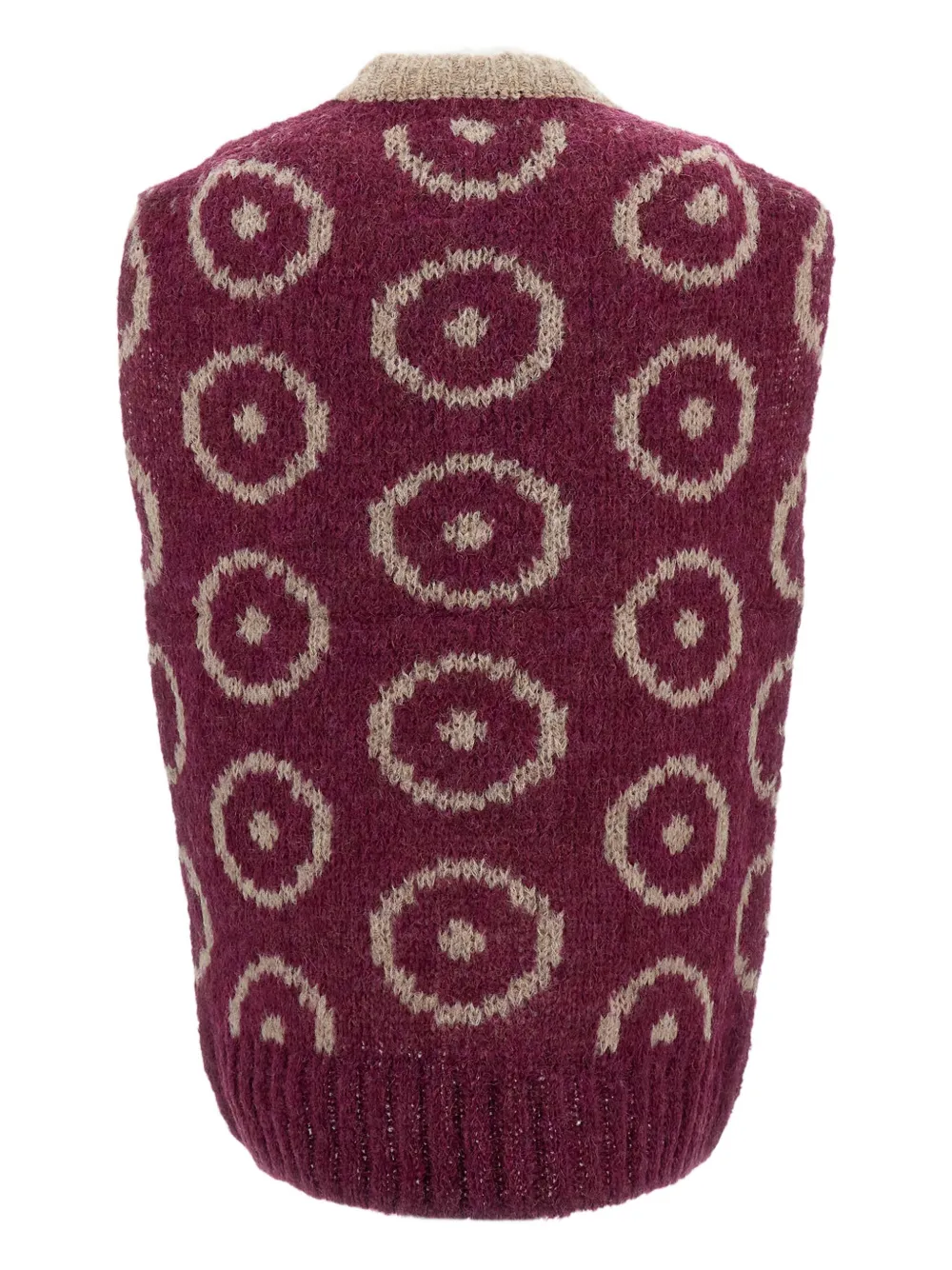 Thibault Van Der Straete Patterned-jacquard Vest In Burgundy