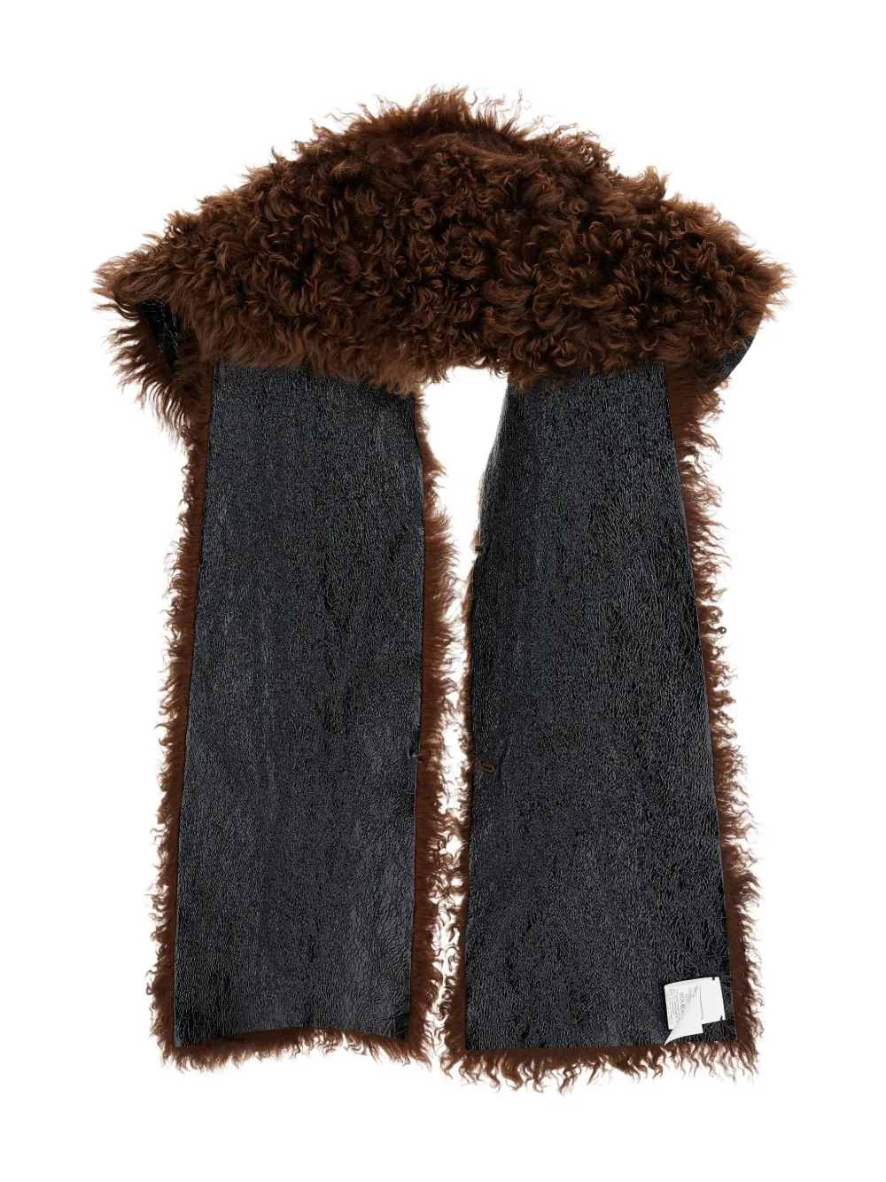 Plan C Tobacco fluwelen lammy stola - Bruin