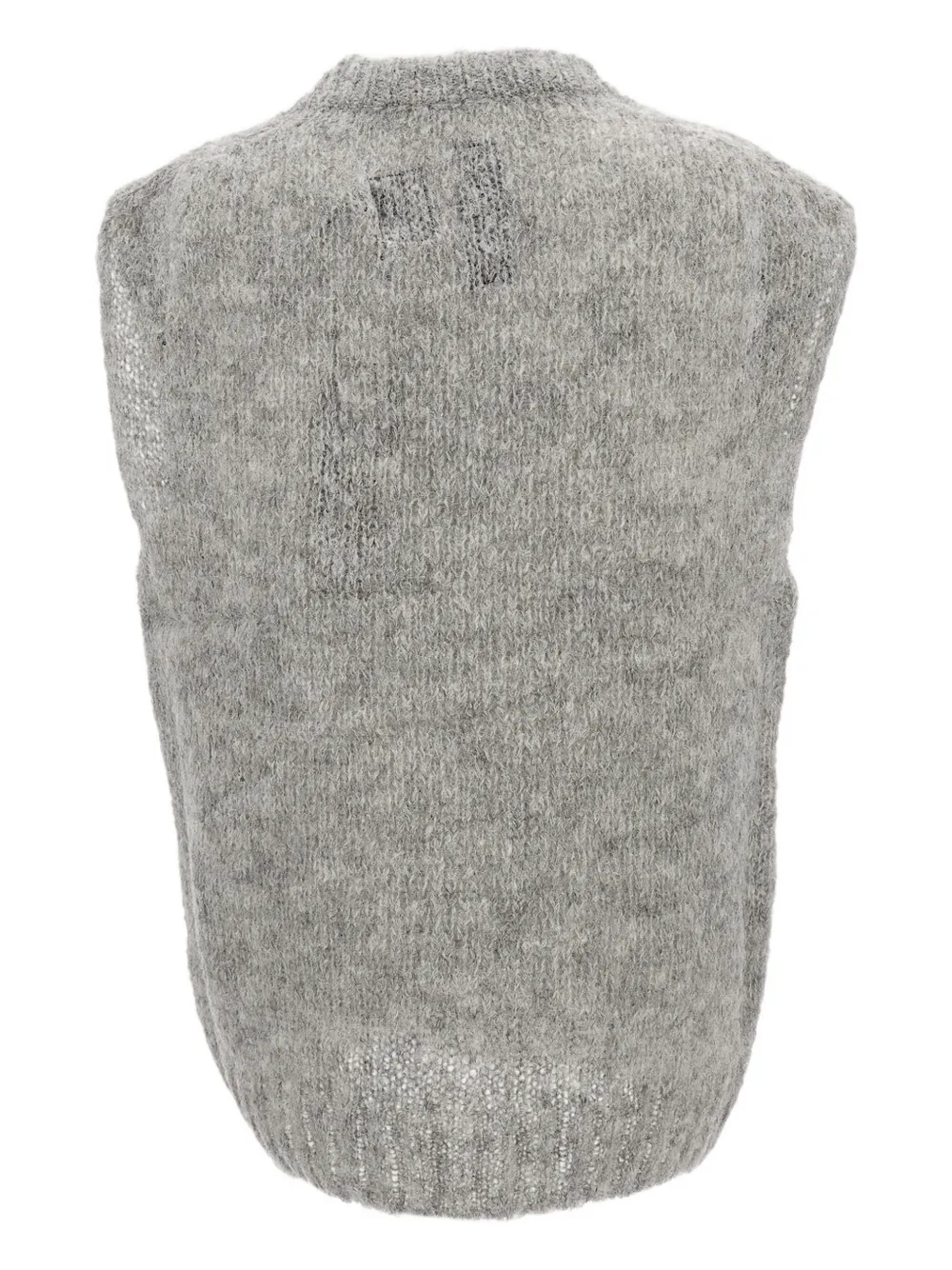 Thibault Van Der Straete Patterned-jacquard Crew-neck Vest In Gray