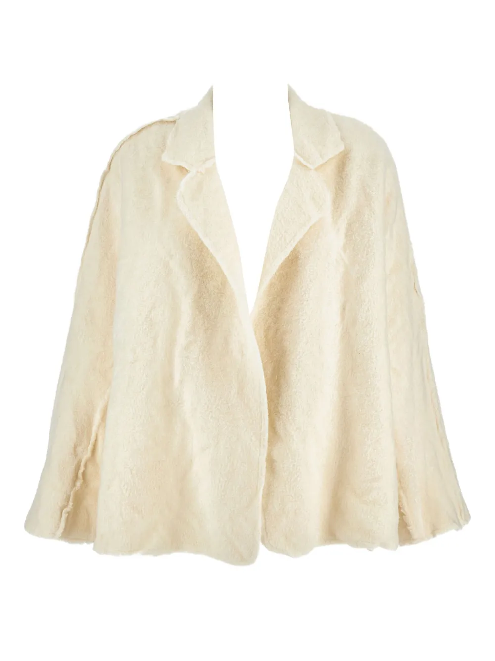 Daniela Gregis Lapel-detail Long-sleeve Jacket In Neutral
