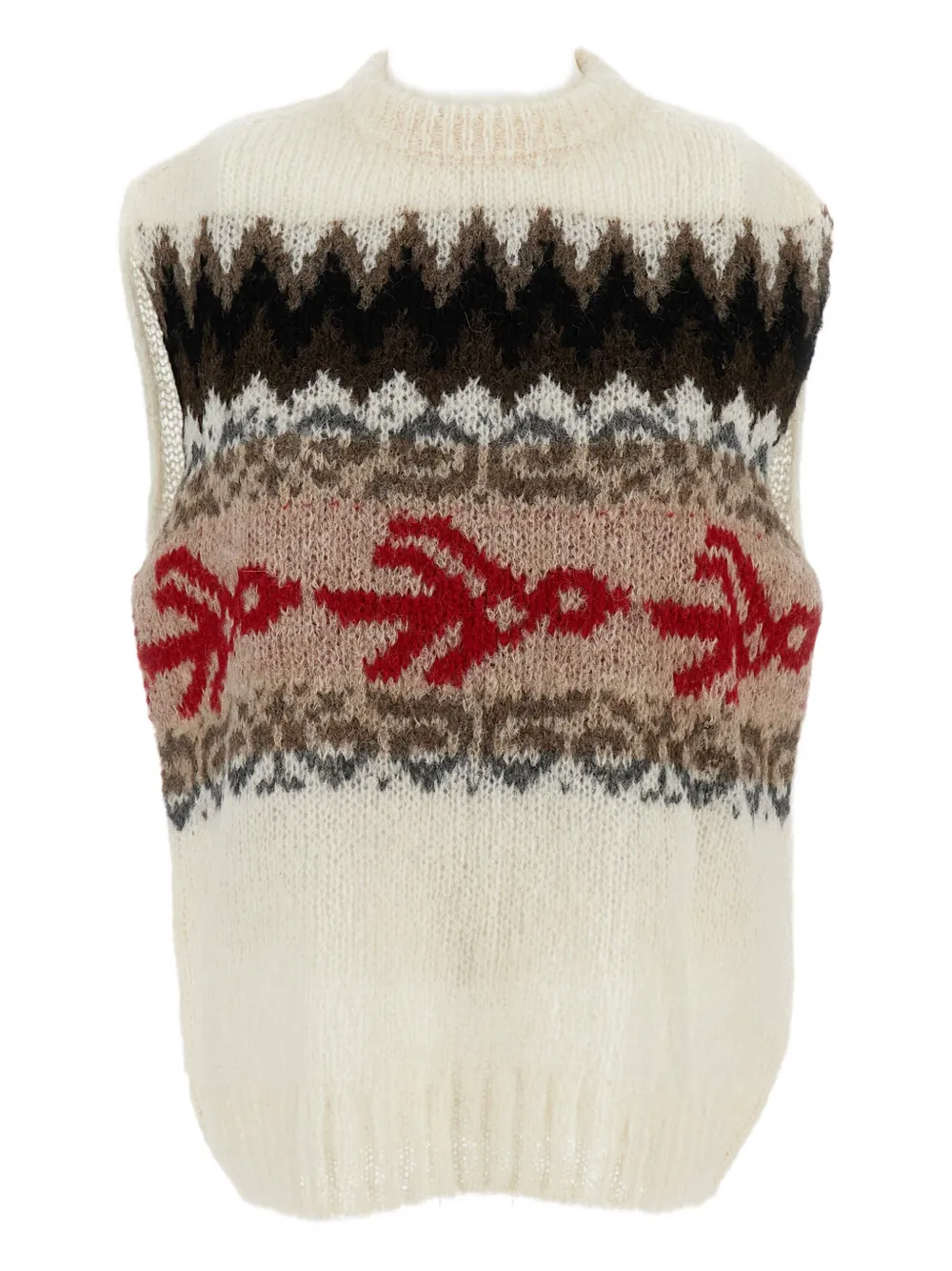 Thibault Van Der Straete Patterned-jacquard Vest In White