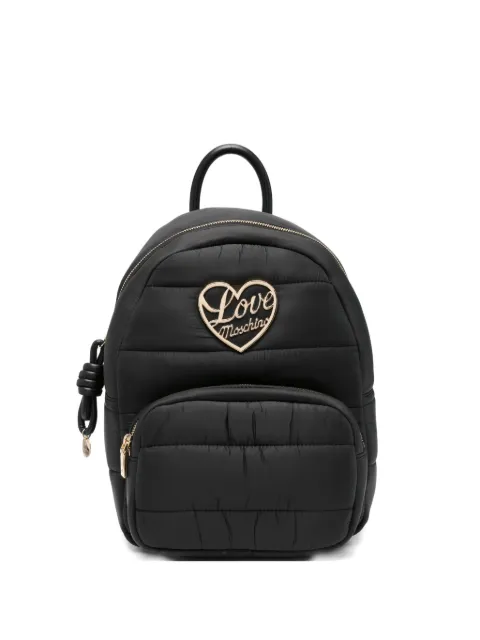 Love Moschino heart-plaque quilted backpack