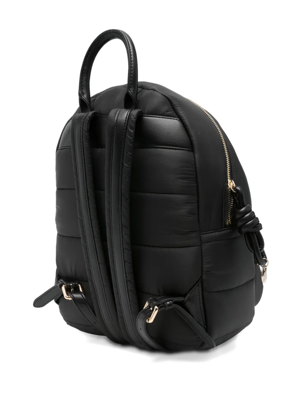 Love Moschino heart-plaque quilted backpack - Zwart