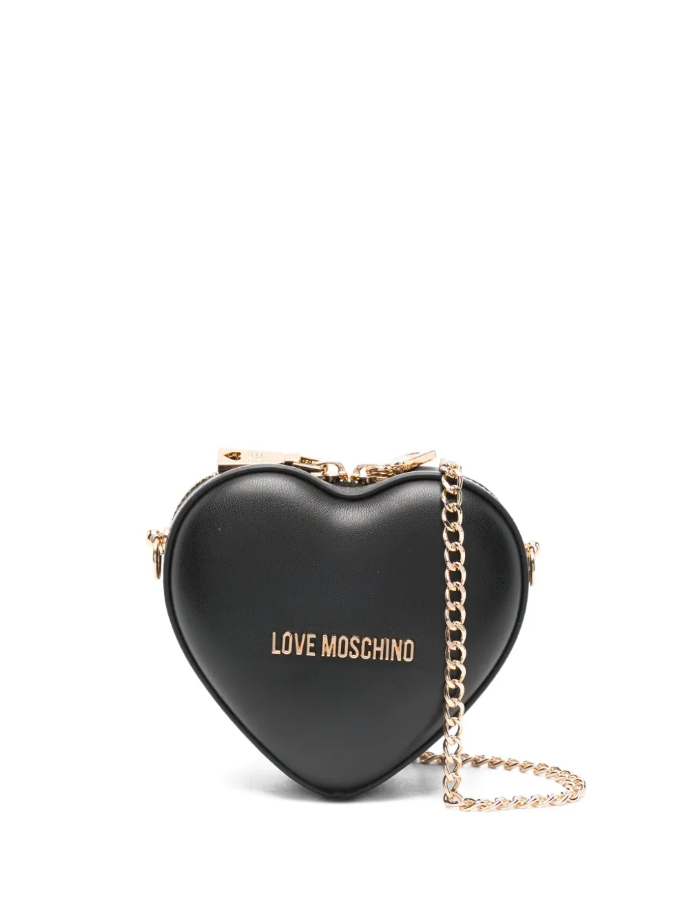 Love Moschino Heart-shape Chain-strap Cross Body Bag In Black