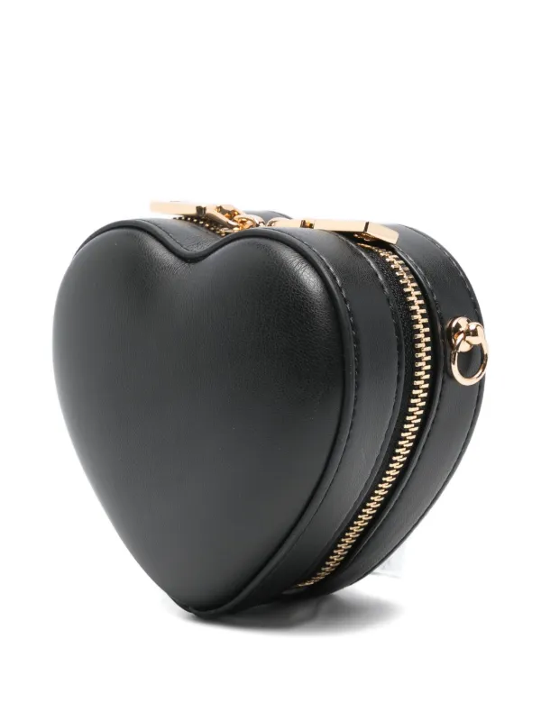 Love Moschino heart-shape chain-strap Cross Body Bag | Black