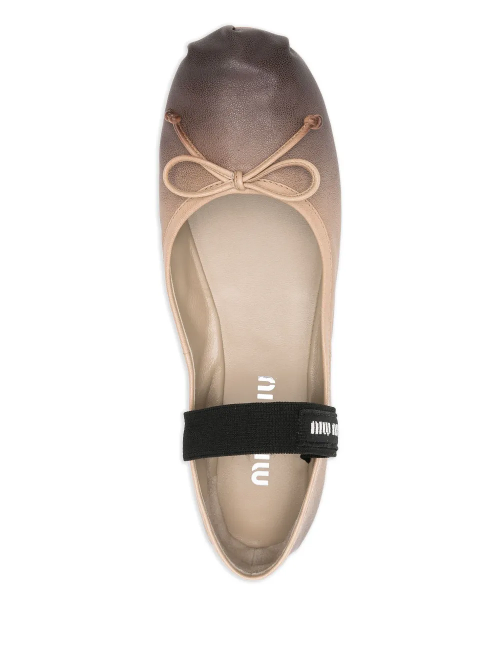 Miu leather ballet flats Beige