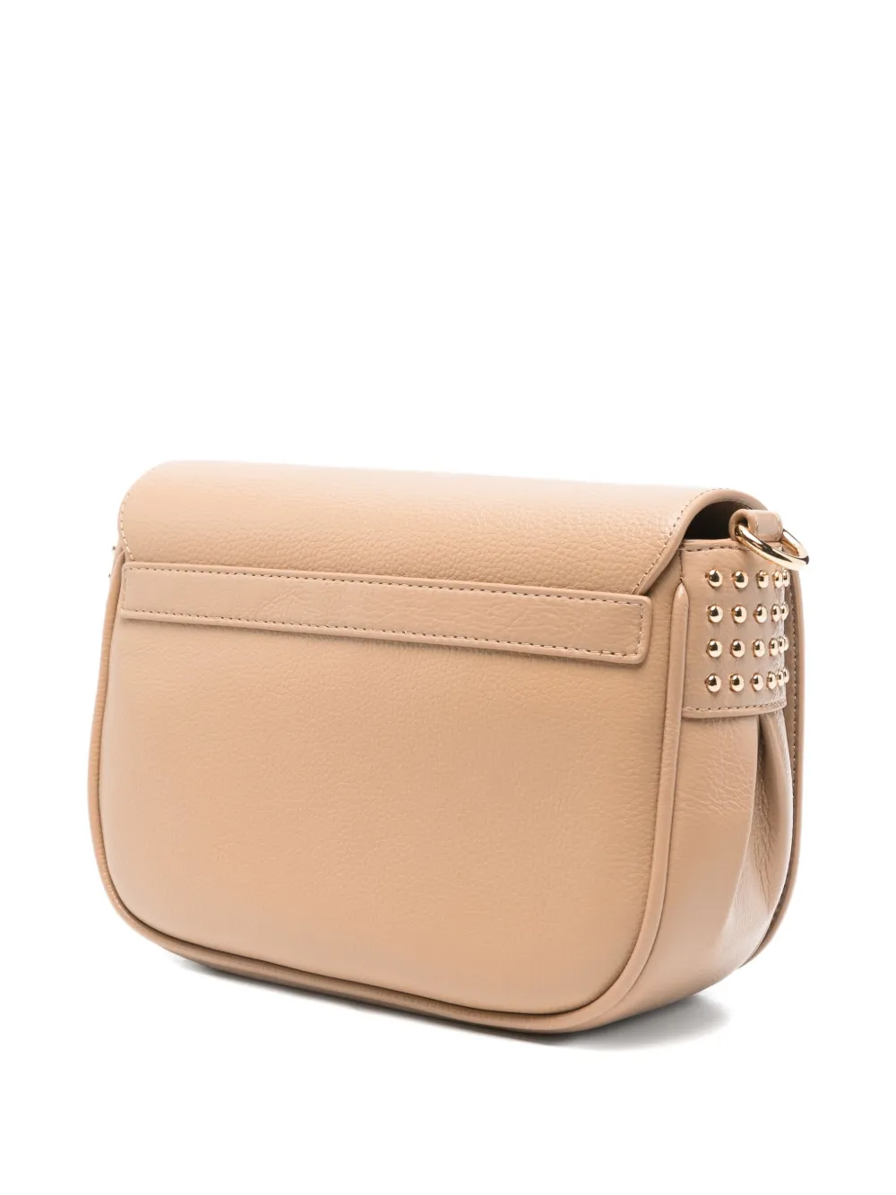 Love Moschino Logo-embroidered Studded Crossbody Bag In Neutral