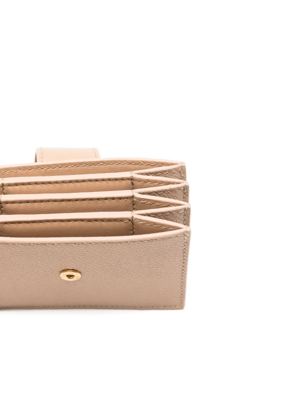 Valentino Garavani Vlogo Signature Leather Card Case In Neutral