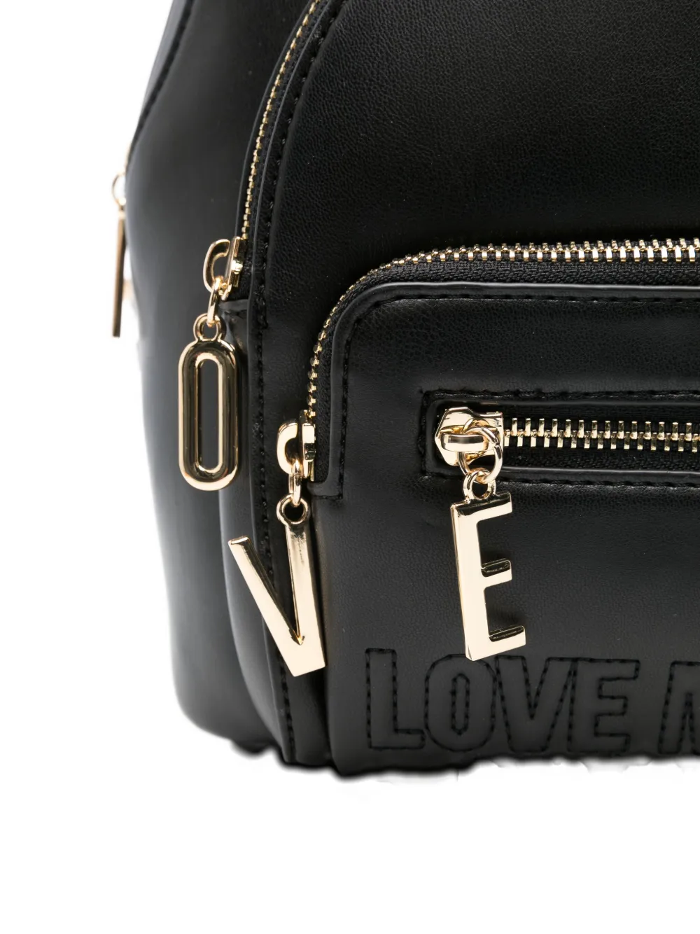 Love Moschino Zipped Leather Backpack In Brown