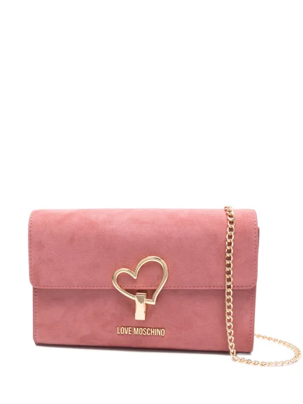 Love Moschino heart-plaque Crossbody Bag Pink FARFETCH GE