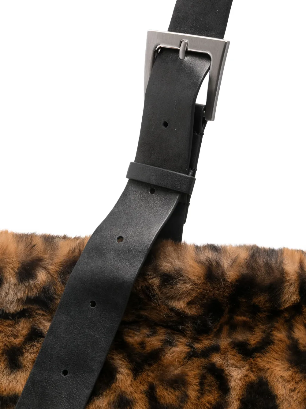 Apparis Leopard-print Buckle-strap Tote Bag In Brown