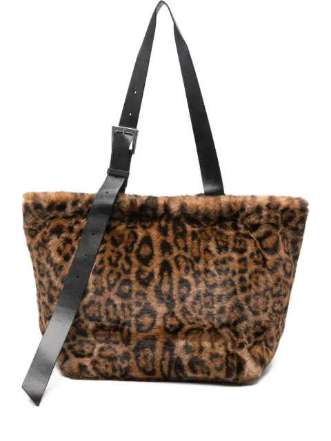 Apparis leopard-print buckle-strap tote bag