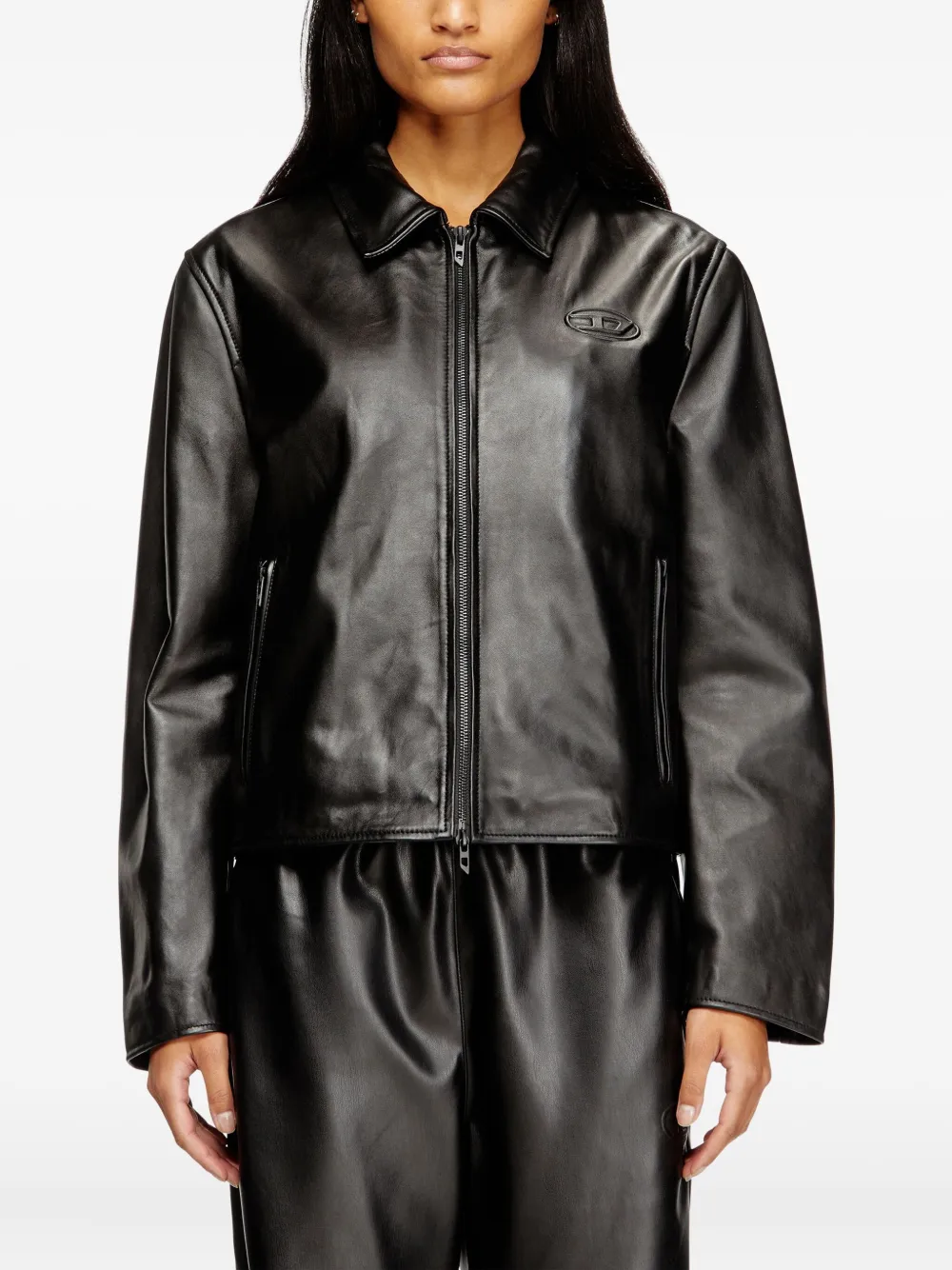 Diesel L-Amar-Fem-S2 leren jack Zwart