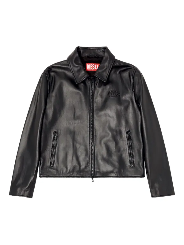 Diesel Jaqueta L-Amar-Fem-S2 De Couro | Preto | FARFETCH BR