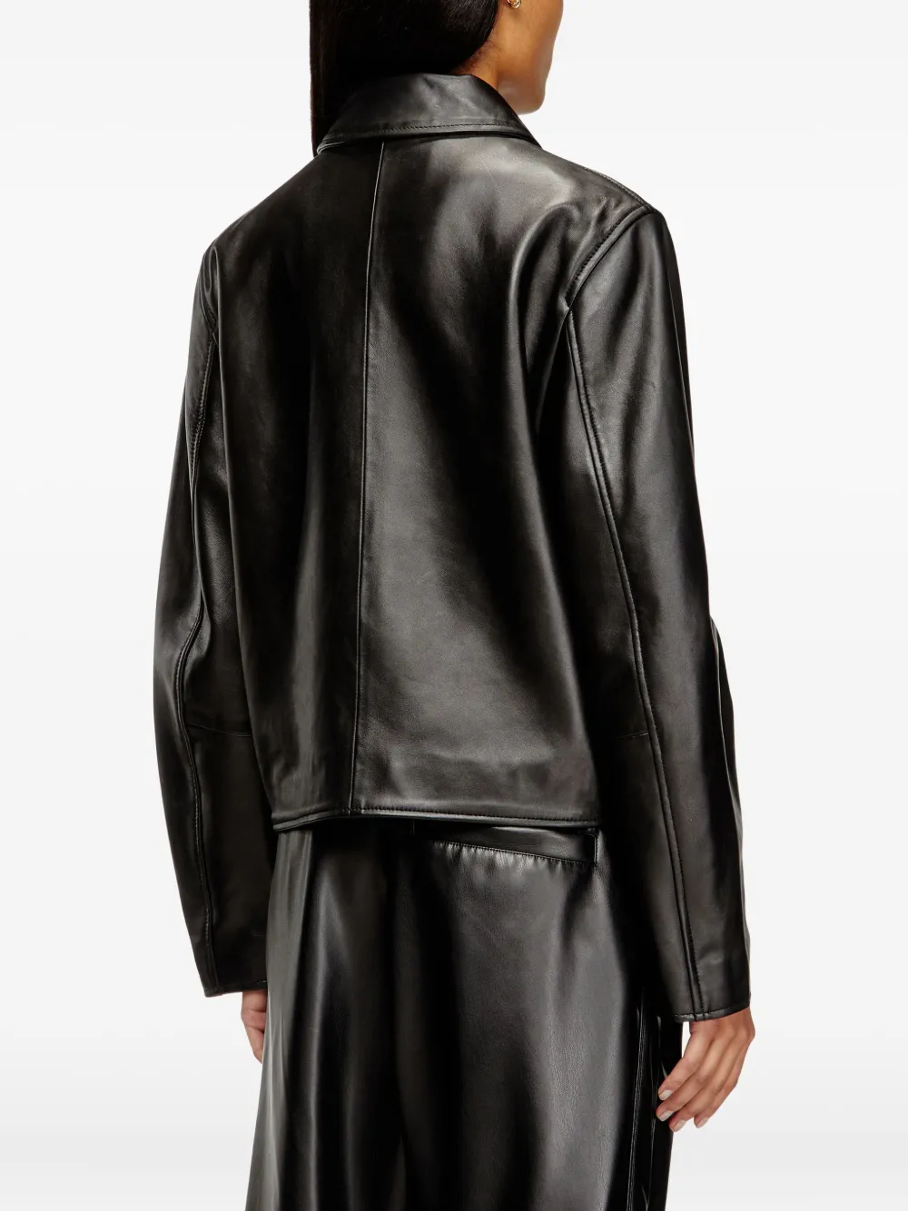 Diesel L-Amar-Fem-S2 leren jack Zwart