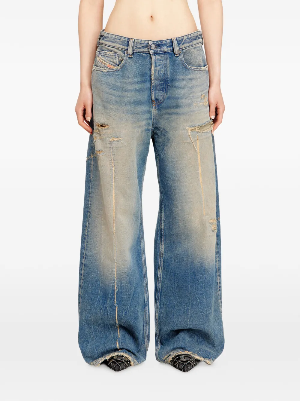 Diesel 1996 D-Sire jeans met wijde pijpen Blauw