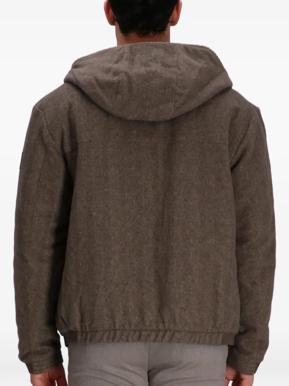 BOSS Jack met capuchon en logopatch Bruin