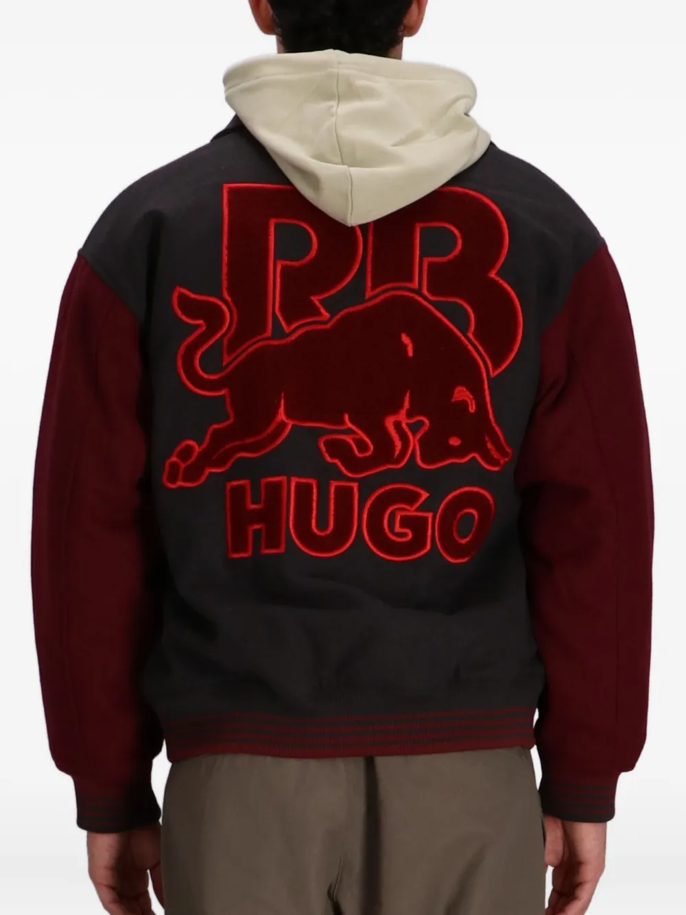 HUGO Bomberjack met logo-applicatie Zwart