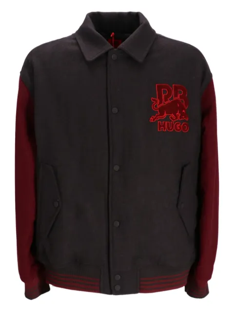 HUGO chamarra bomber con aplique del logo