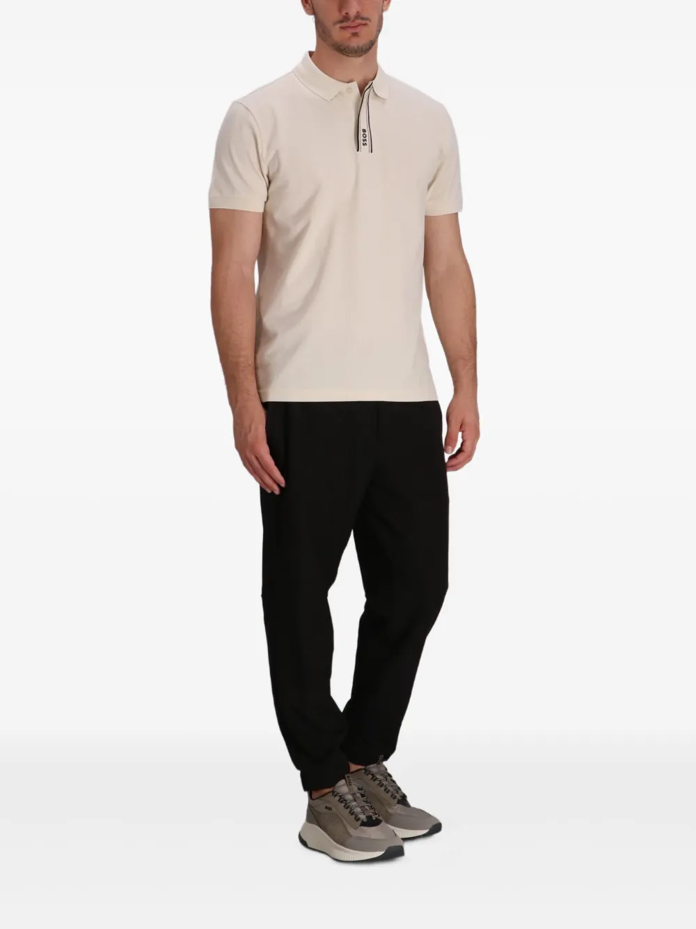 BOSS Poloshirt met logo - Beige