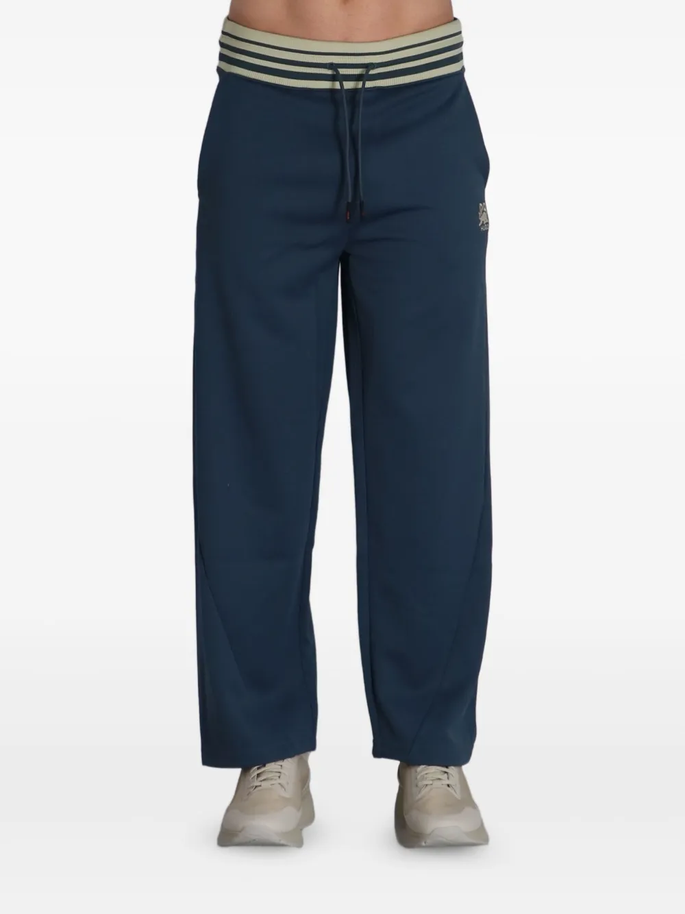 HUGO Broek met trekkoordtaille en logoprint Blauw