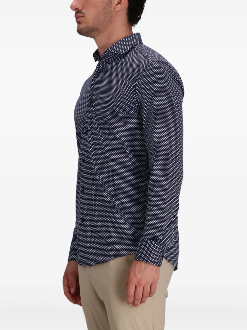 BOSS Katoenen overhemd Blauw