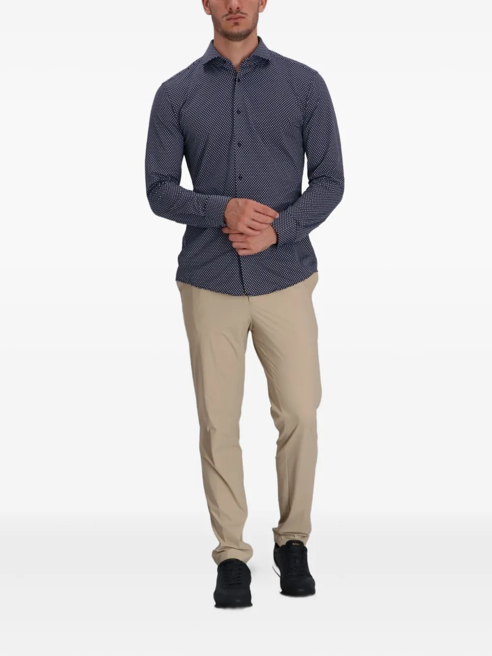 BOSS Katoenen overhemd - Blauw