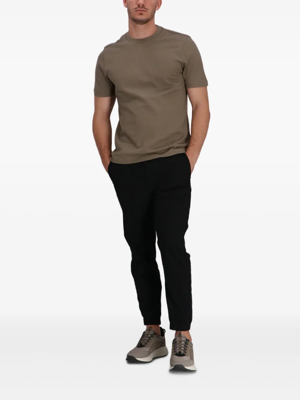 Hugo Boss T-shirt Mit Rundem Ausschnitt In Brown