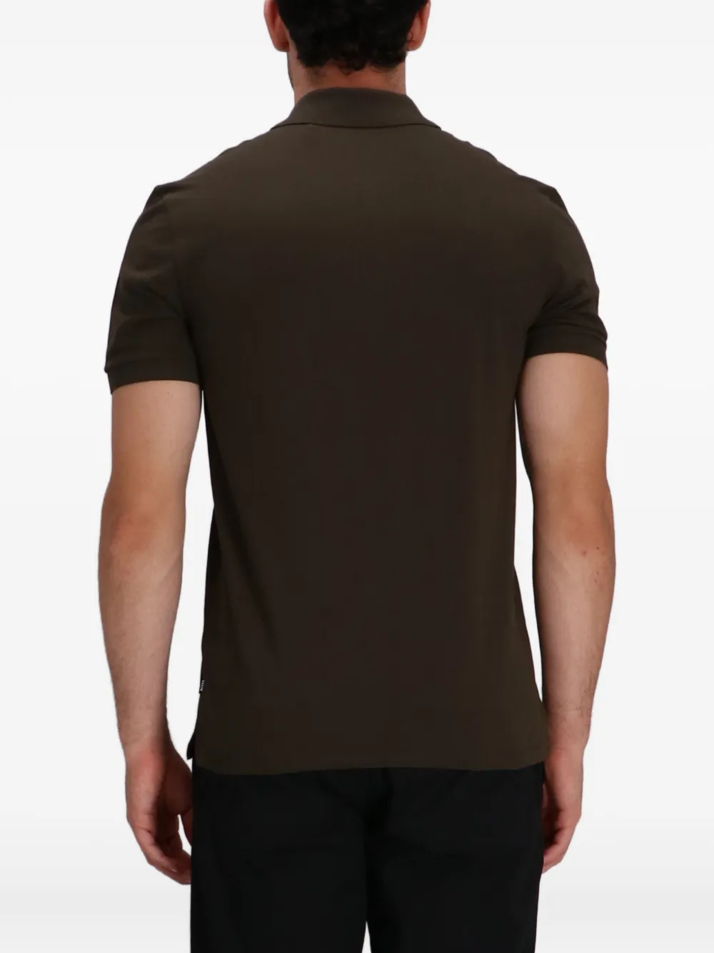 BOSS Poloshirt met geborduurd logo Zwart