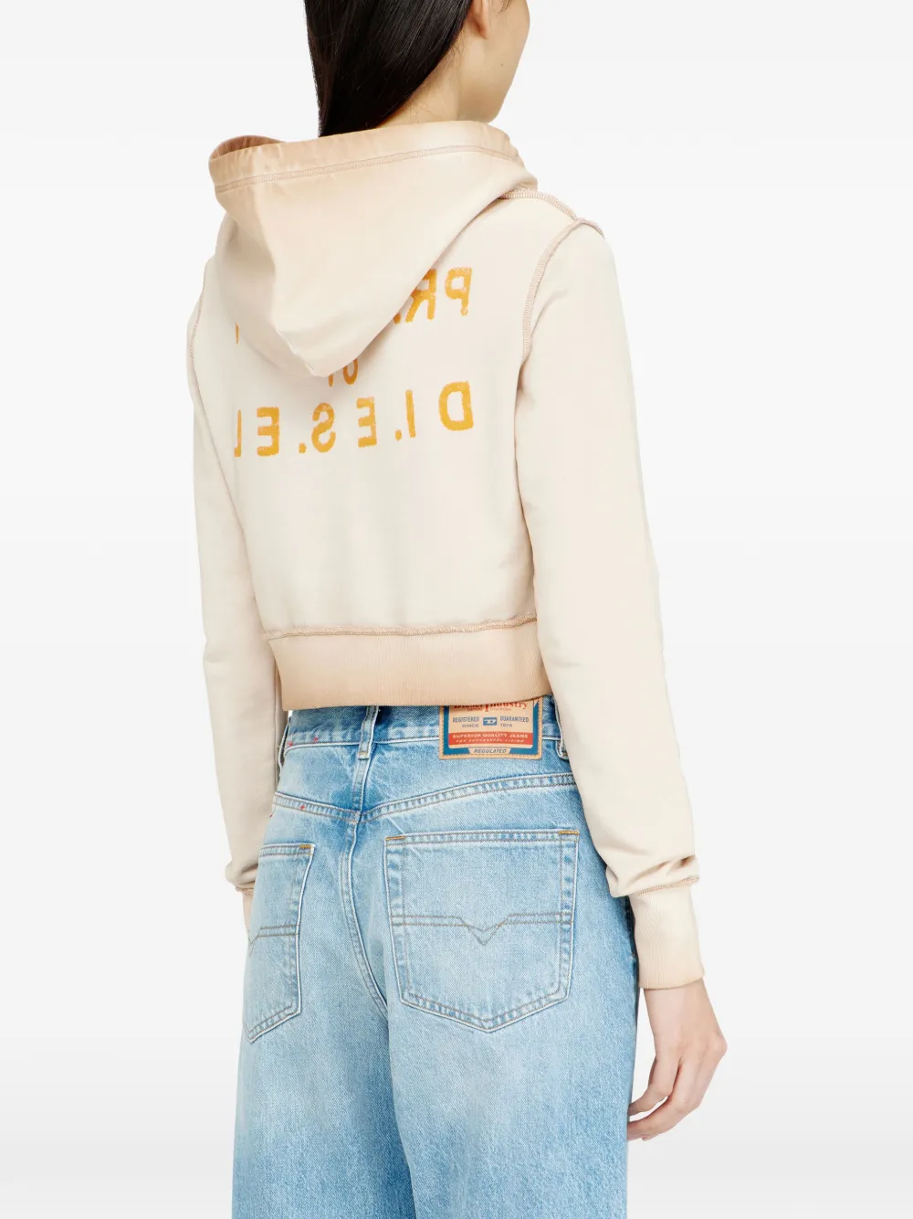 Diesel F-Slimmy hoodie met logo-print Beige
