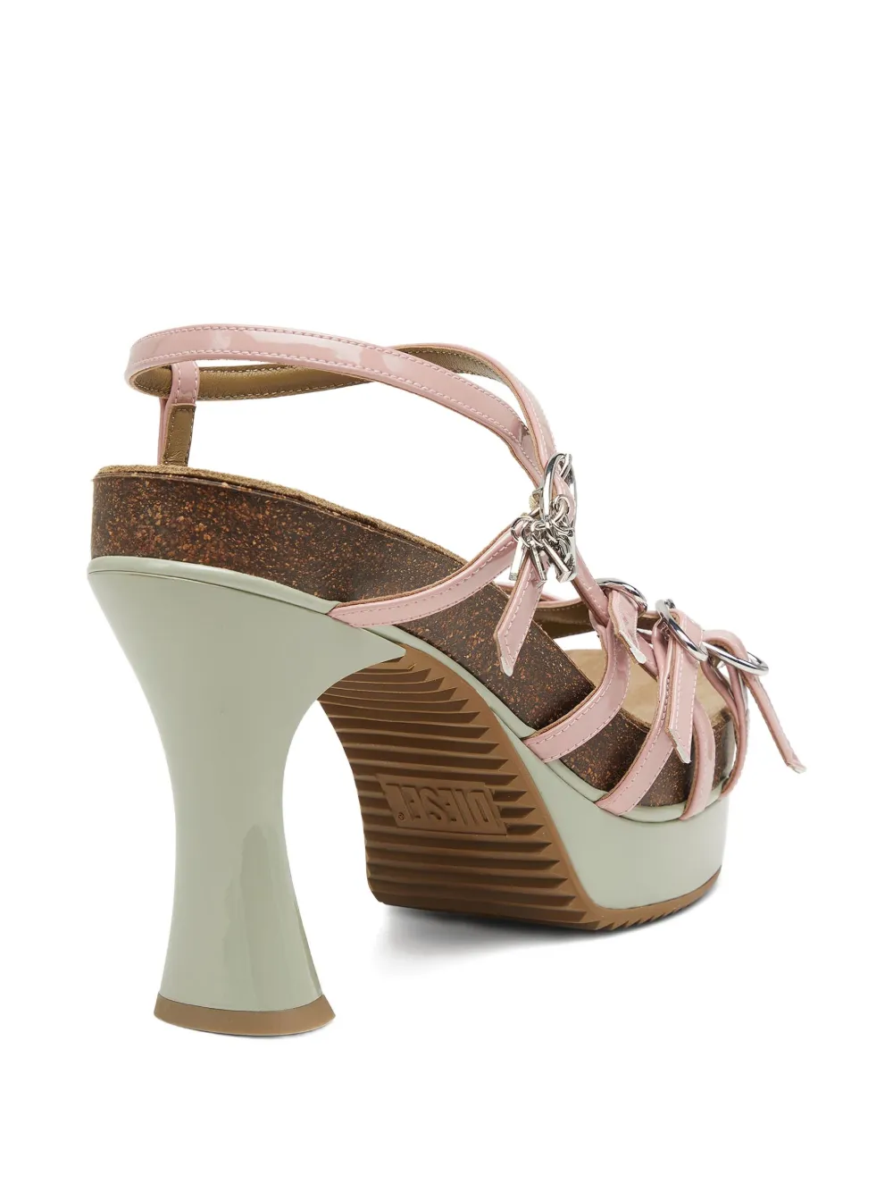 Diesel 105 mm D-Woodstock sandalen met gesp Roze