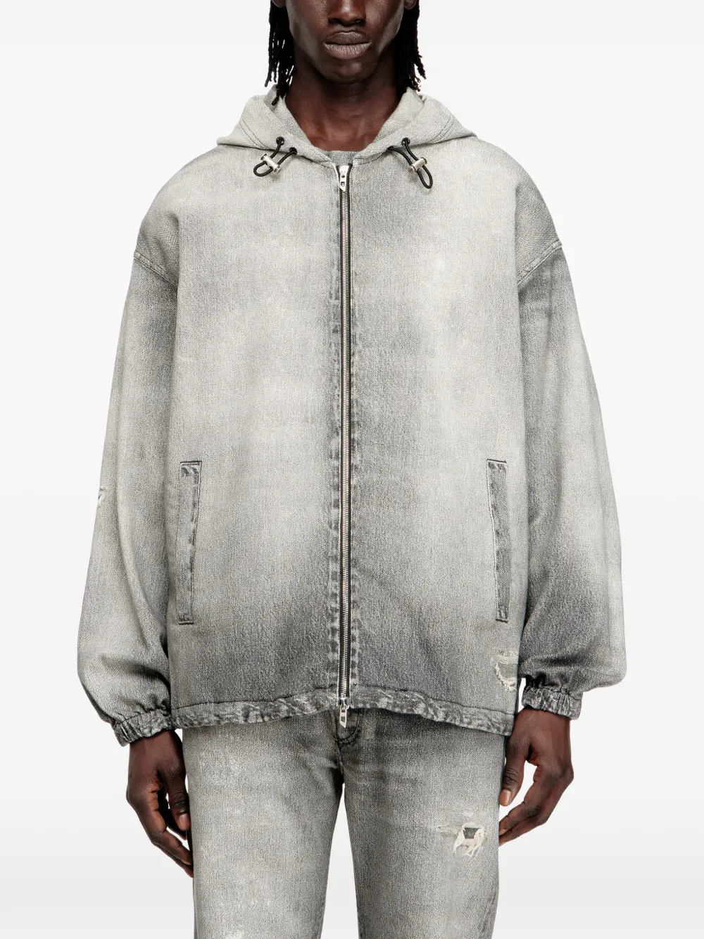 Diesel D-wynny Jogg Hooded Jacket - Grey 