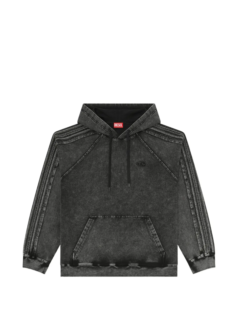 Diesel logo-embroidered hoodie - Grigio