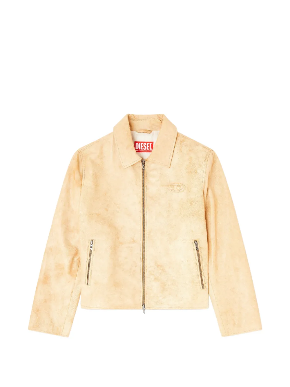 Diesel L-Amar-A-Fem-S1 embossed-logo leather jacket - Toni neutri