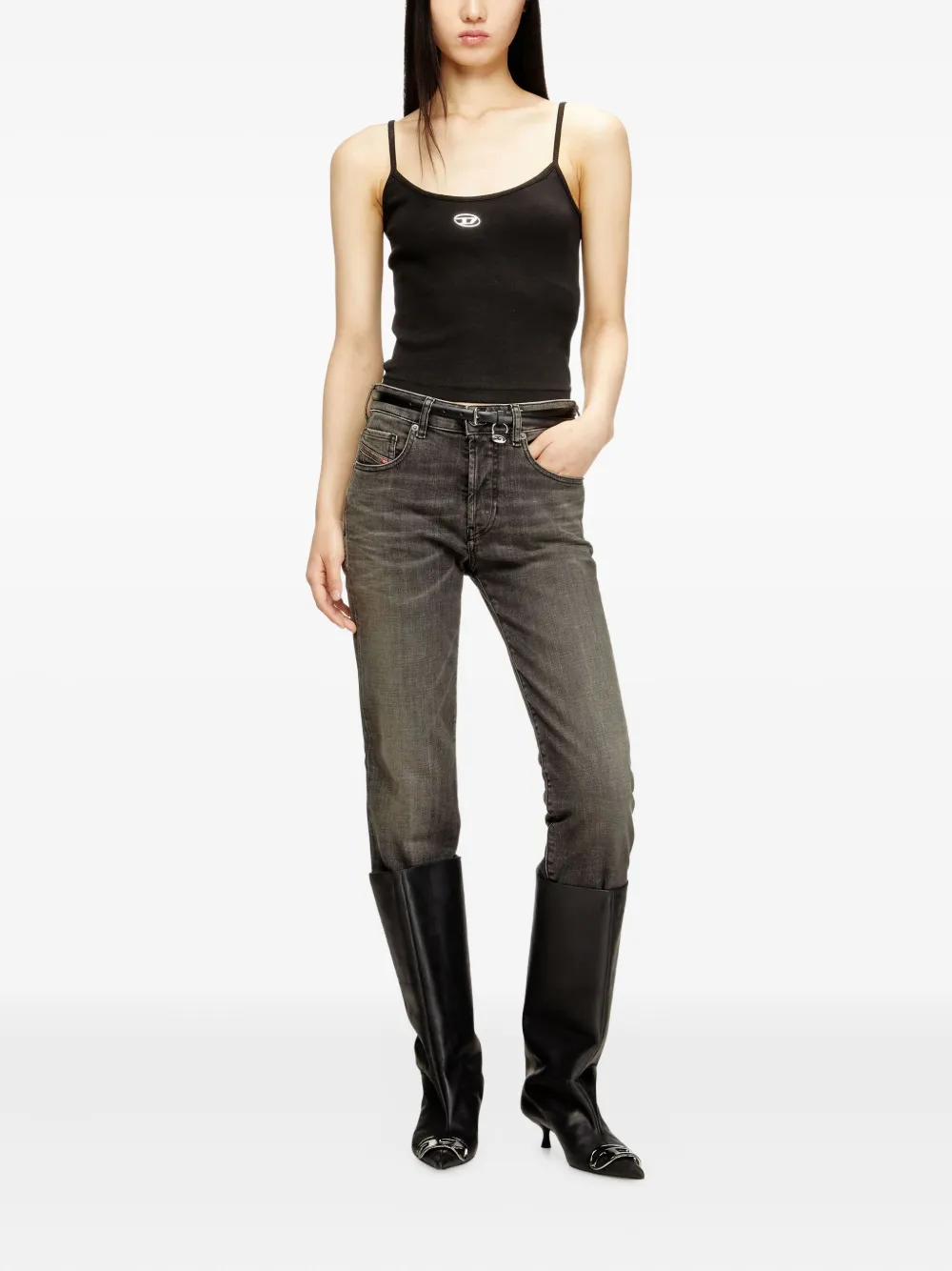 Diesel T-Hupy top met logodetail Zwart